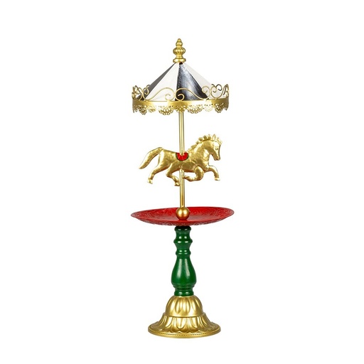 [600-49107] METAL CARRUSEL PLATO, 25X25X65CM