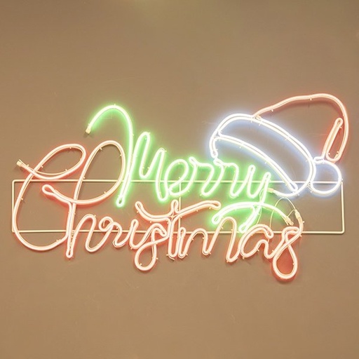 [600-23126] FELIZ NAVIDAD MOTIVO 94X43CM CON MOVIMIENTO, 10.5M NEON LED MANGUERA LUMINOSA, VERDE, ROJO & BLANCO, CABLE DE ALIMENTACIÓN 5M, IP44