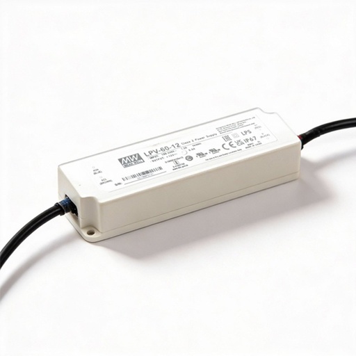 [600-09422] 24V ADAPTADOR, 60W, CONECTABLE HASTA 600 LED GOMA, VERDE CABLE DE GOMA, CABLE DE ALIMENTACIÓN 3M, IP44