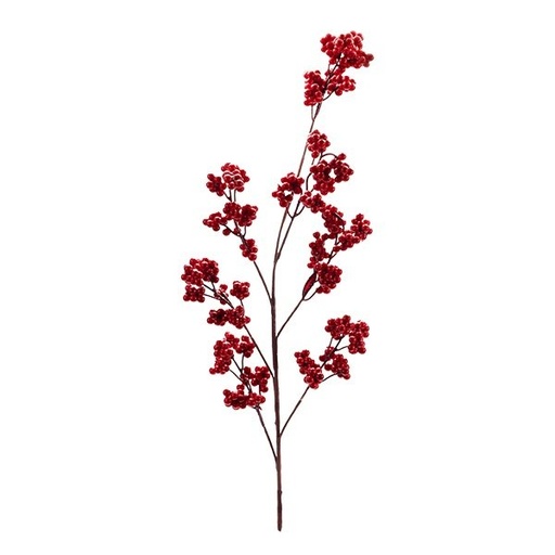 [600-49417] RAMA CON METÁLICO ROJO BAYAS, 69CM