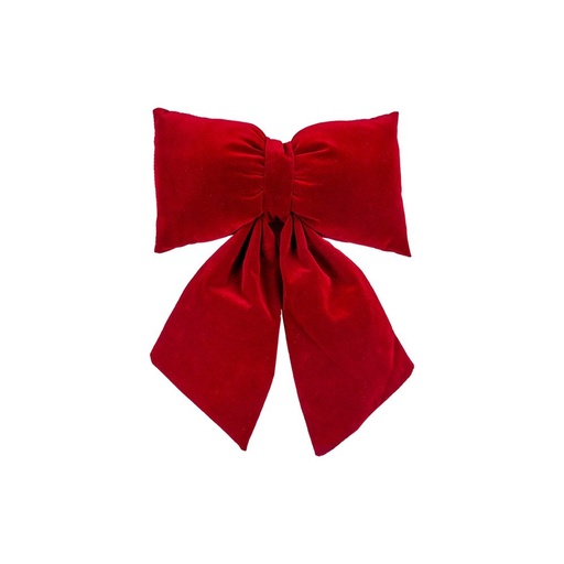 [600-49188] LAZO, INTENSO ROJO, ESPONJOSO, TERCIOPELO, 46CM