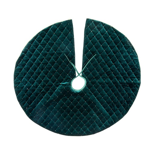 [600-49615] CIPRÉS VERDE TERCIOPELO ACOLCHADO FALDA PARA ÁRBOL, 90CM