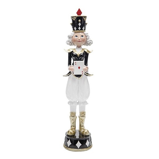 [600-48734] NIÑA AS DE DIAMANTES, POLIRRESINA, NEGRO Y DORADO, 9.50X11X43CM
