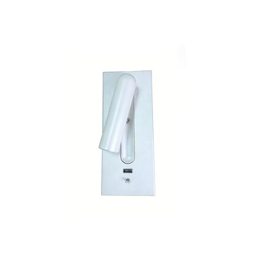 APLIQUE DE LECTURA EMPOTRADO ALUMINIO 3W 150Lm 3000K 75x77x180mm USB ARTE ILLUMINA PLANO