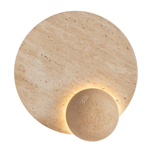 [144-50060] APLIQUE DE PARED TRAVERTINO / VIDRIO LED 5W 600Lm 3000K 230X60X280mm ARTE ILLUMINA LITO
