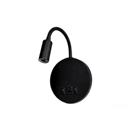 APLIQUE DE LECTURA DOBLE ALUMINIO 3+7W 150+500Lm 3000K Φ150x458mm CON USB TIPO C Y SOPORTE ARTE ILLUMINA